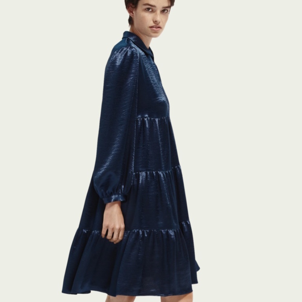 Scotch & soda maison satin navy dress